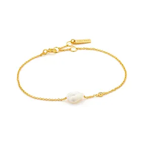 Ania Haie Gold Plated Sterling Silver Pearl Bracelet