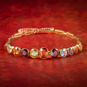 Antique Victorian Gemstone Bracelet 15ct Gold