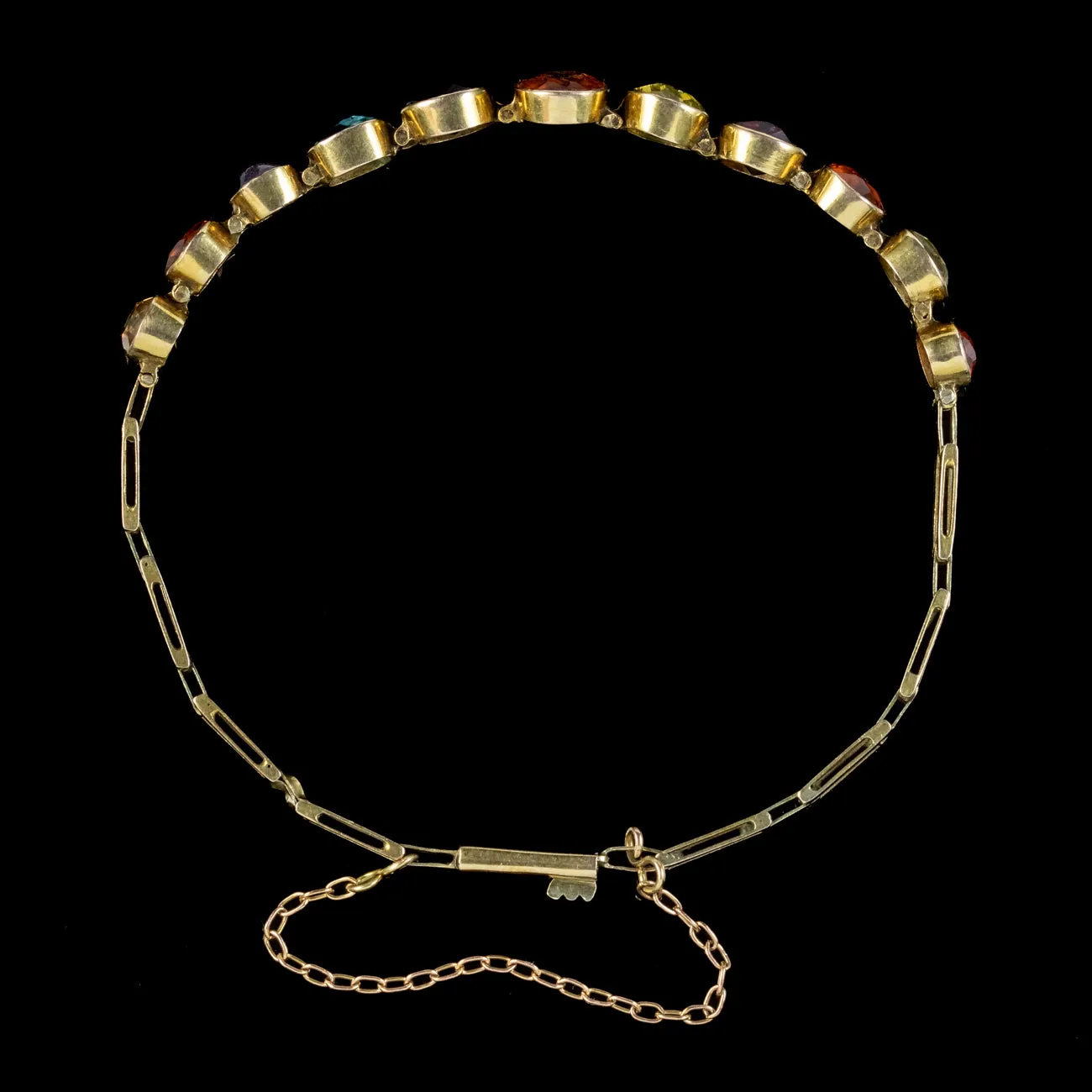 Antique Victorian Gemstone Bracelet 15ct Gold