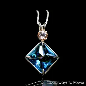 Aqua Aura Morganite Magician Stone Pendant