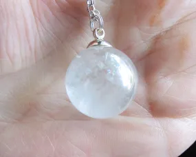 Aqua Aura Mystic Quartz Crystal Sphere Pendant Necklace