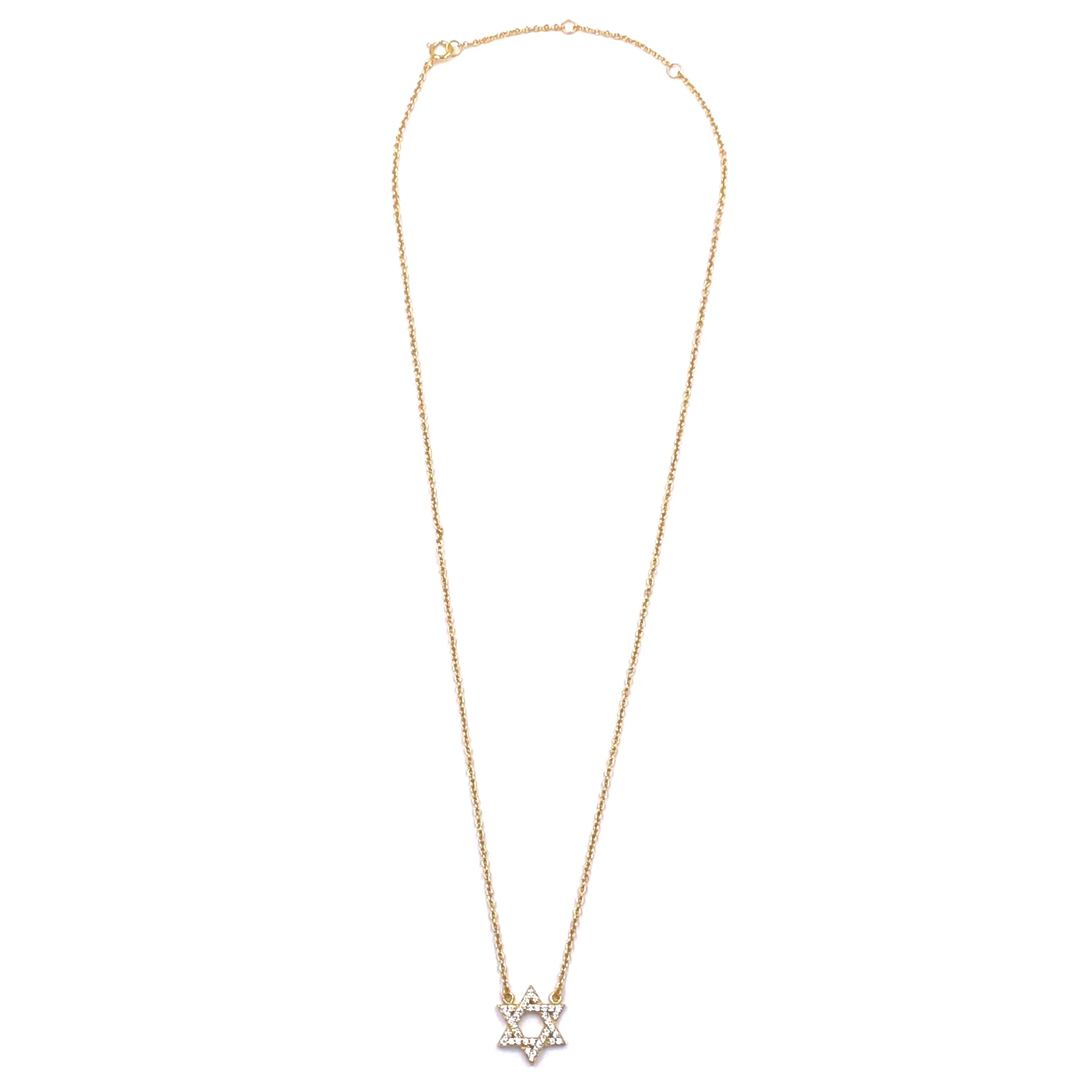 Ashley Gold Sterling Silver Gold Plated Attached CZ Star Necklace