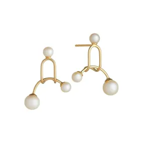 Astra 18K Gold Earrings w. Pearl