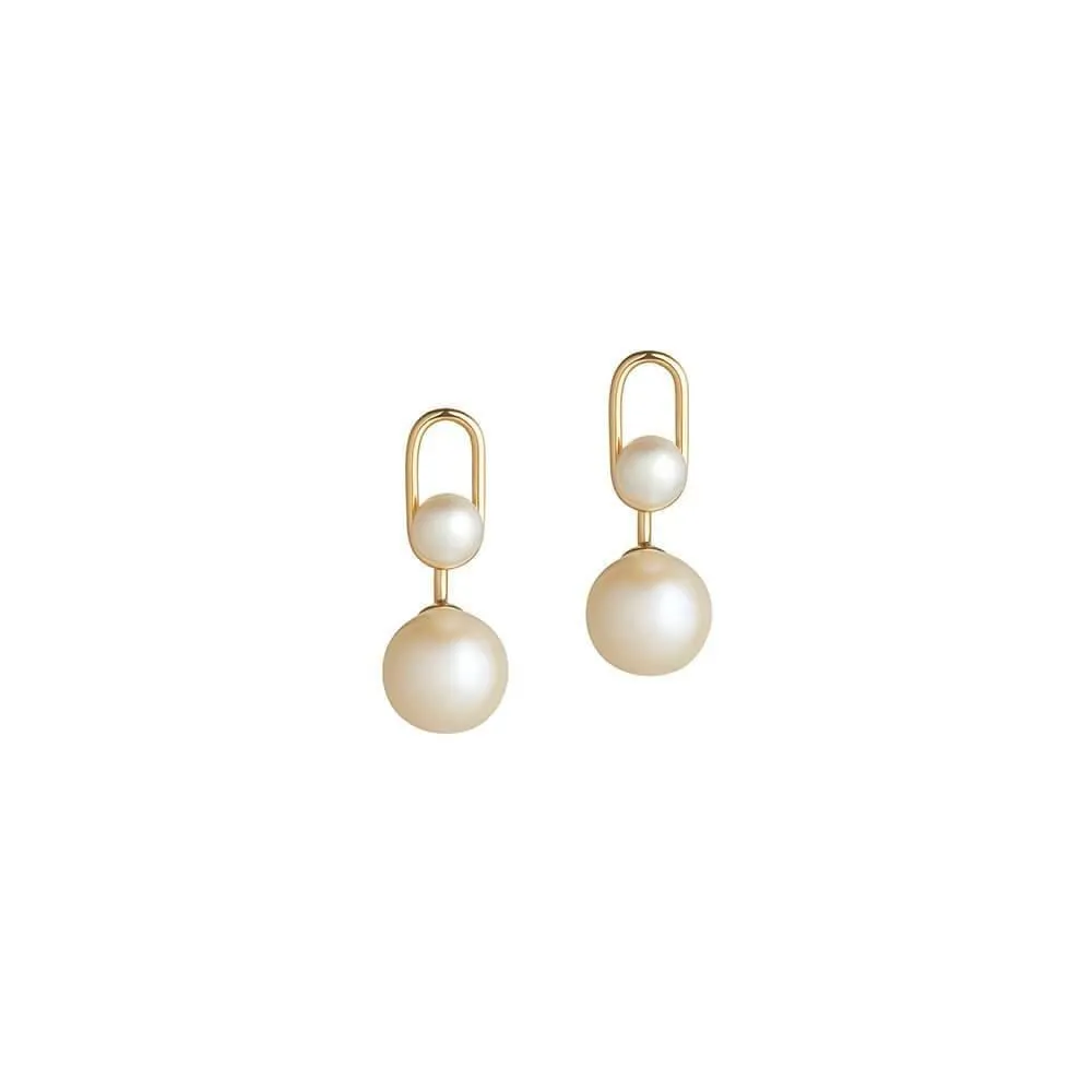 Astra Moonlight 18K Gold Earrings w. Pearl