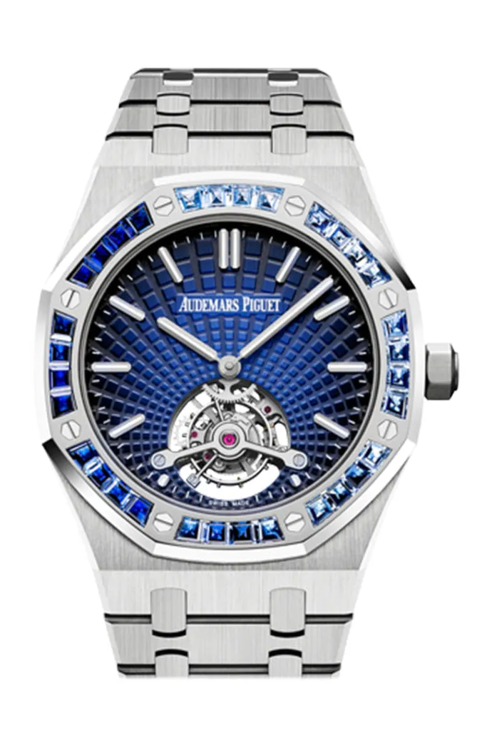 Audemars Piguet Royal Oak 41 Tourbillon Extra-Thin Platinum Blue Dial Mens Watch 26521PT.YY.1220PT.01 DCM