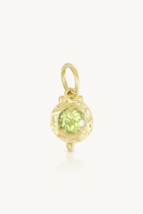 August Peridot Gold Birthstone Necklace Charm