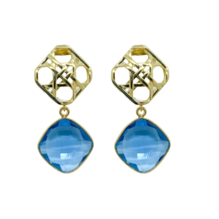 Avignon Blue Quartz Earrings