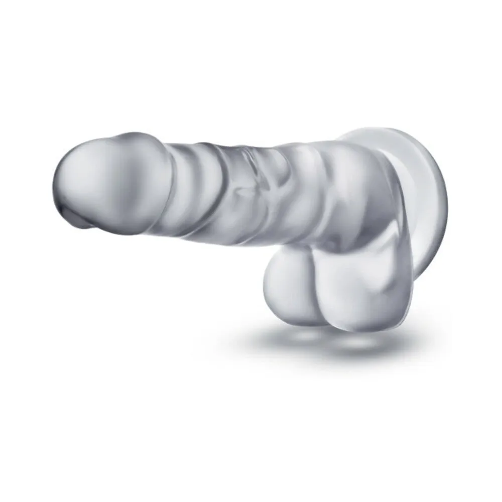 B Yours Diamond Quartz 7 in. Dildo with Balls Clear