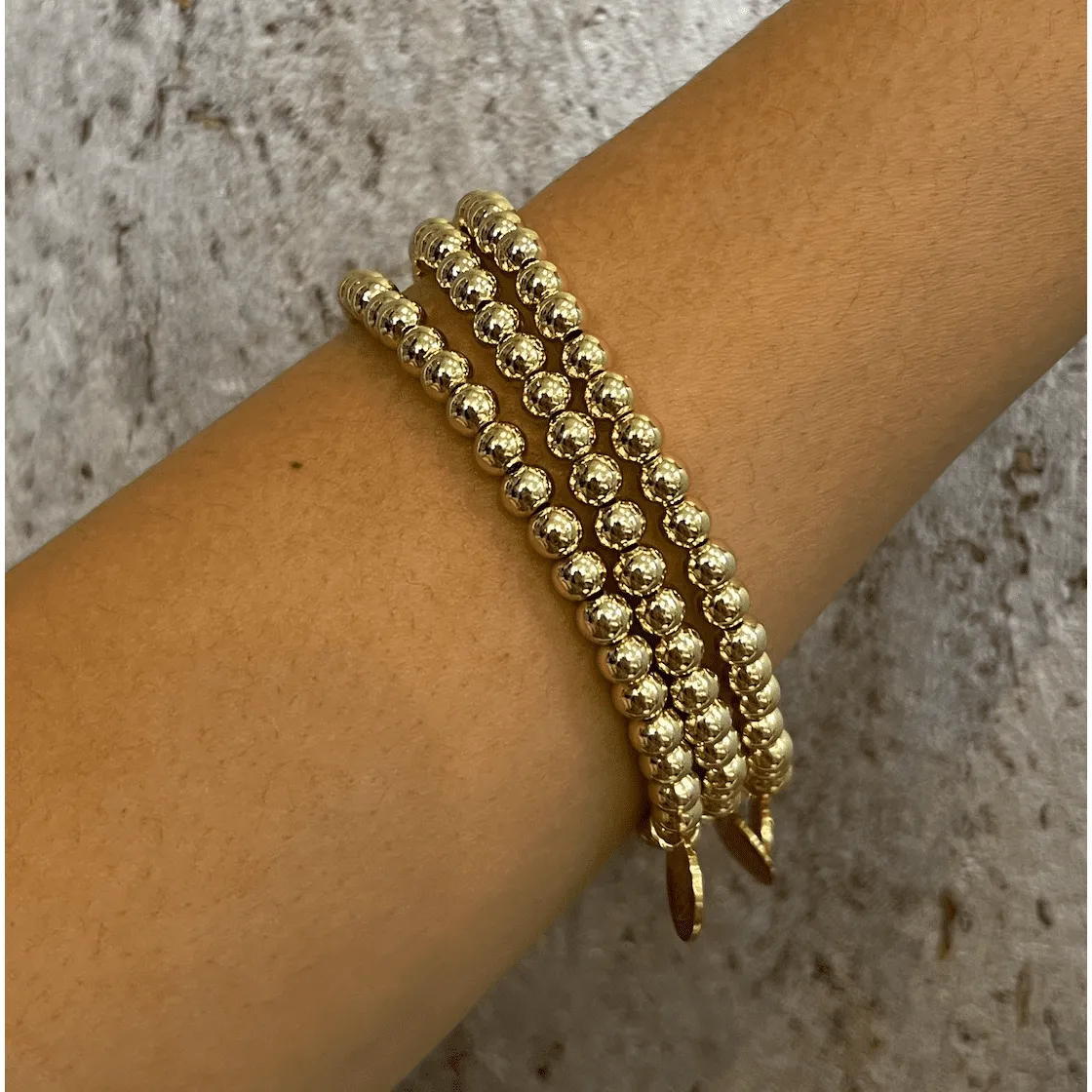 Ballroom Gold Small Beaded Stretch Bracelets