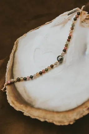 Beaded Bracelet - Tourmaline and Tahitian Pearl