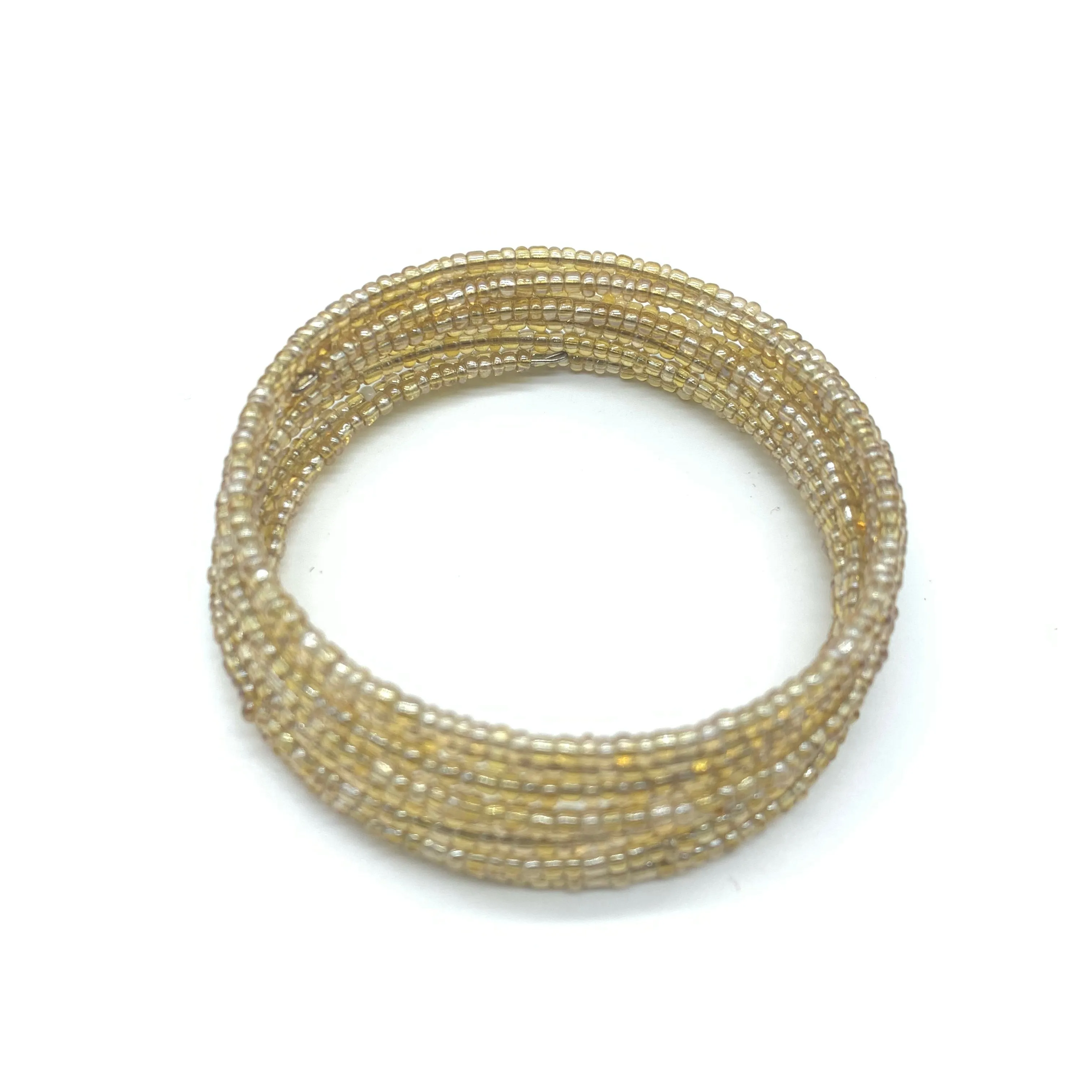 Beaded Coil Bracelet-Champagne