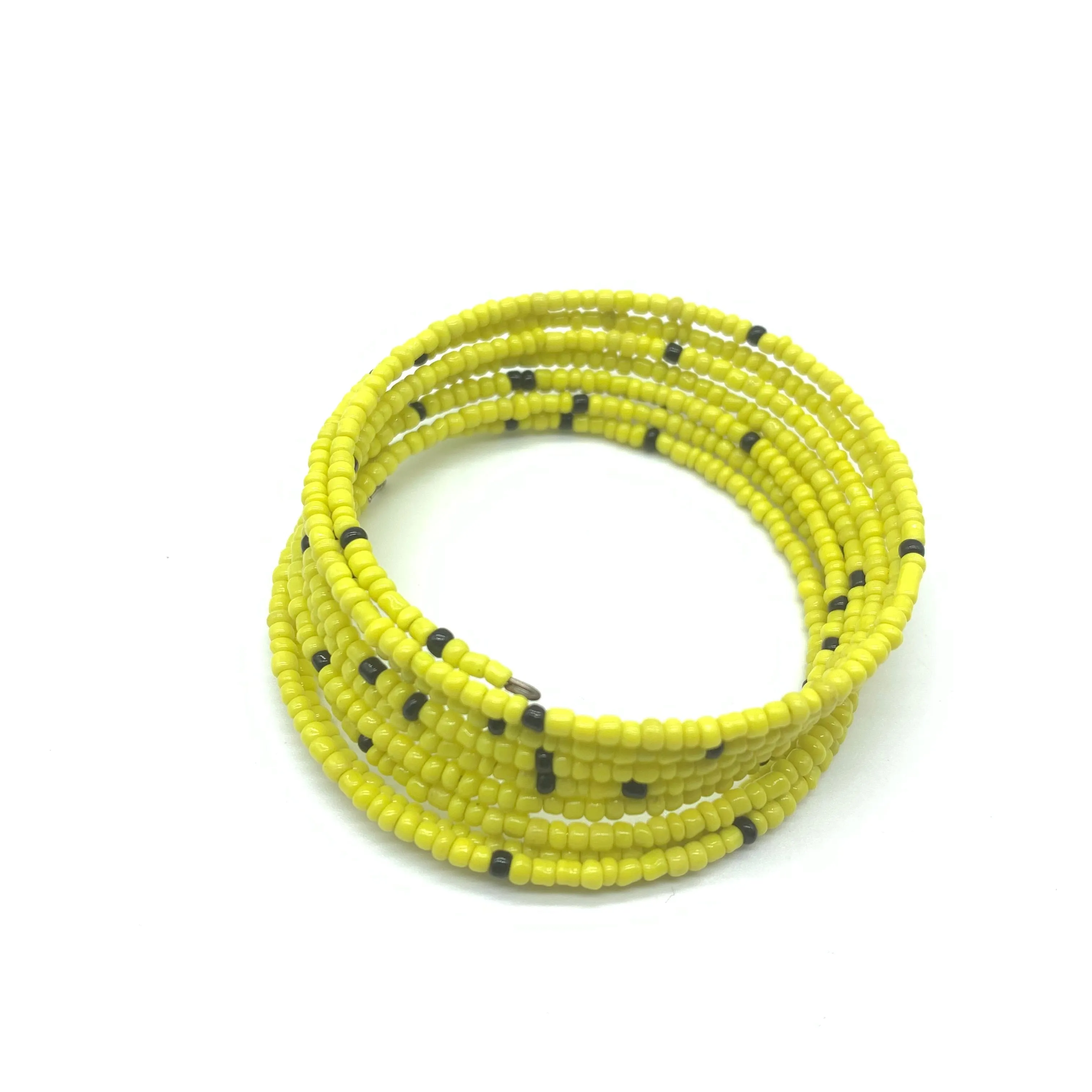 Beaded Coil Bracelet-Yellow 5