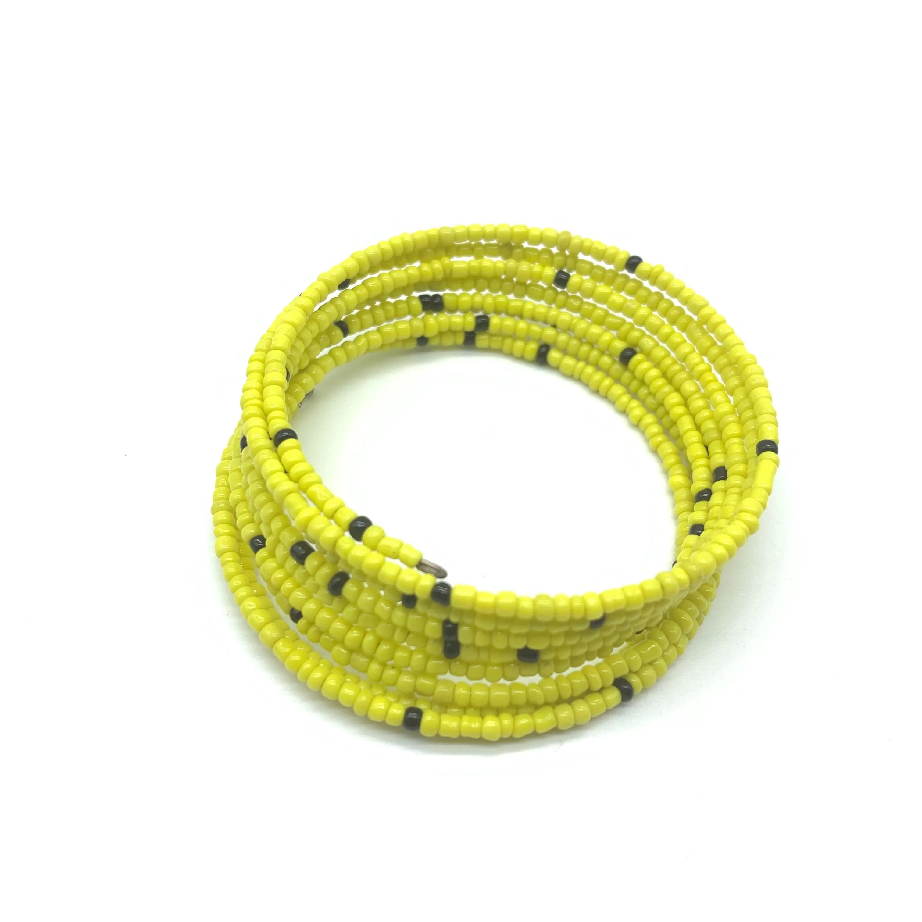 Beaded Coil Bracelet-Yellow 5