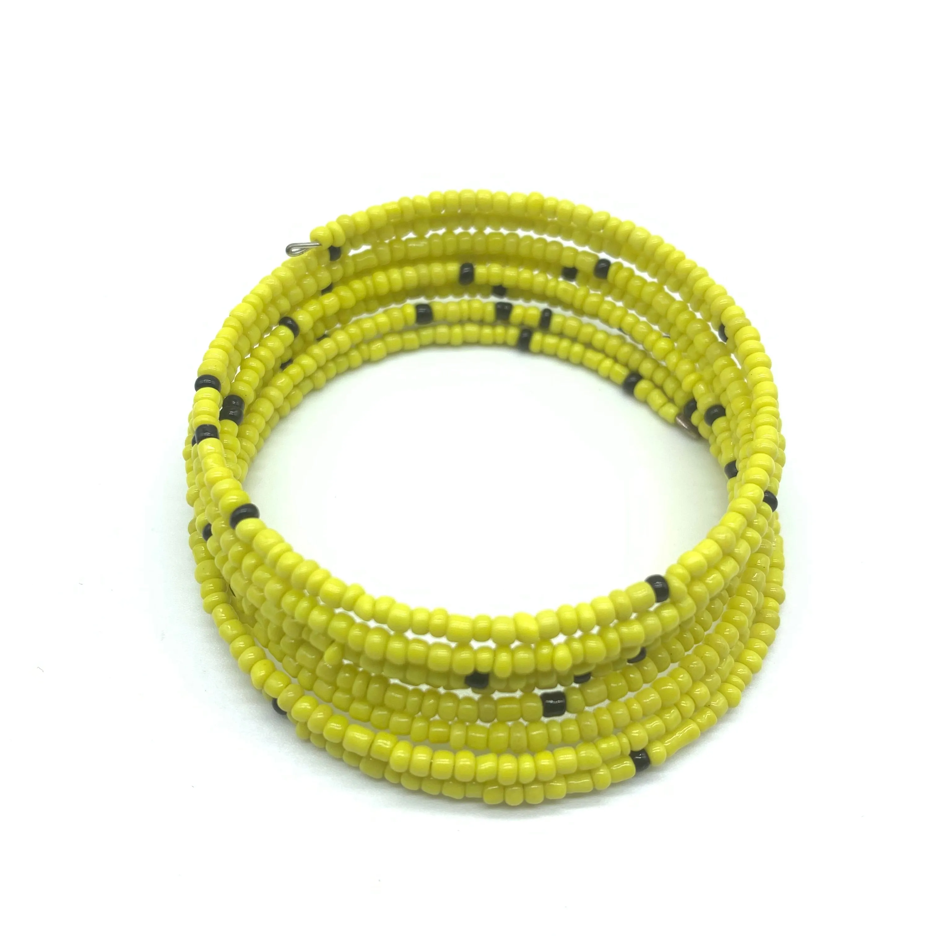 Beaded Coil Bracelet-Yellow 5