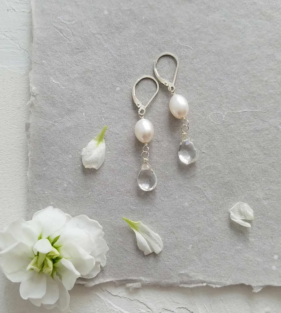 Belle Pearl & Rock Quartz Earrings