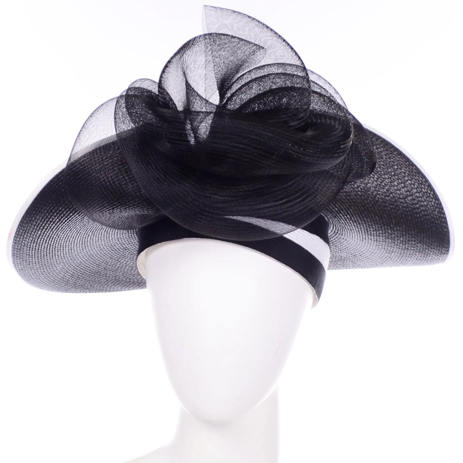 Bellini New York Vintage Black and White Straw Summer Statement Hat