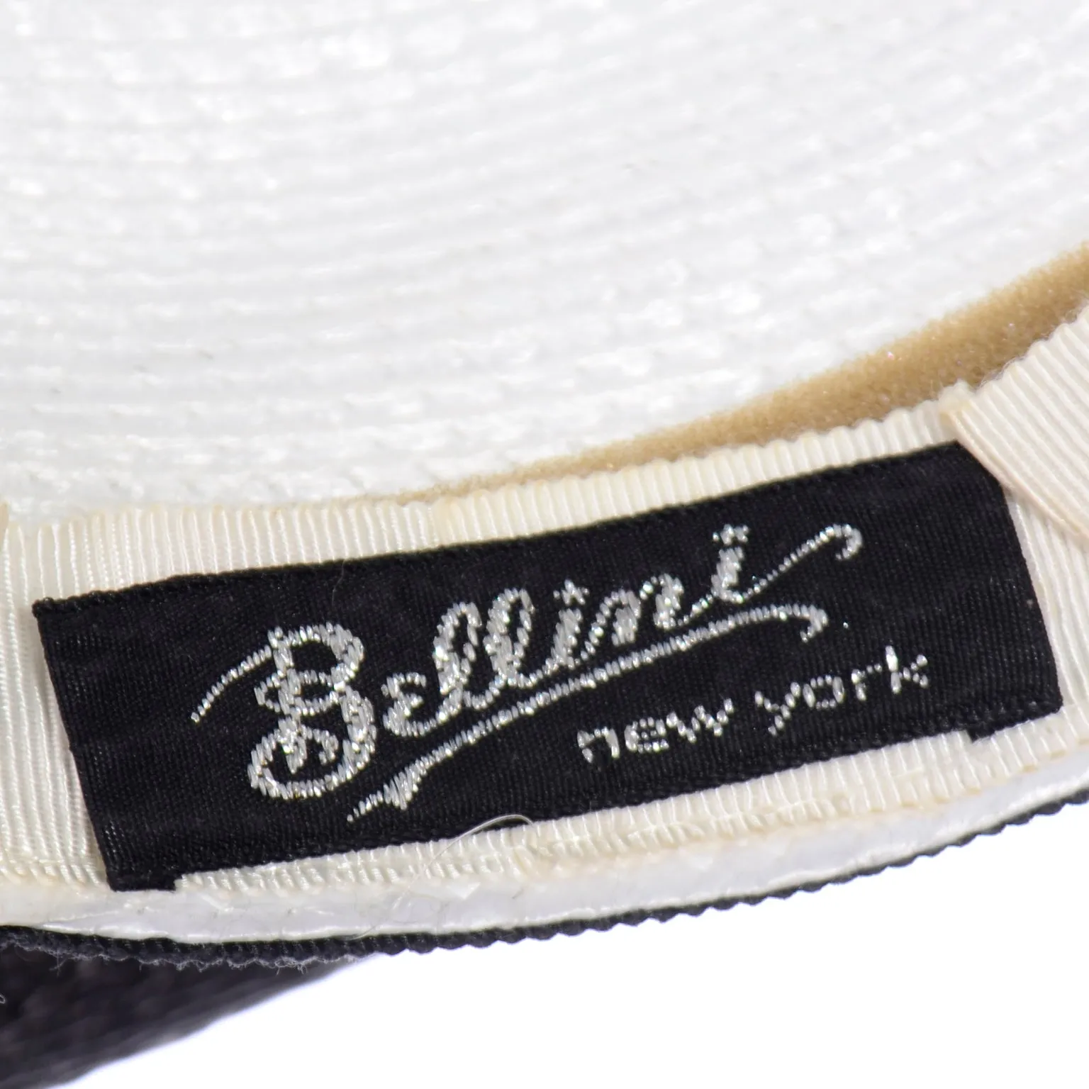 Bellini New York Vintage Black and White Straw Summer Statement Hat