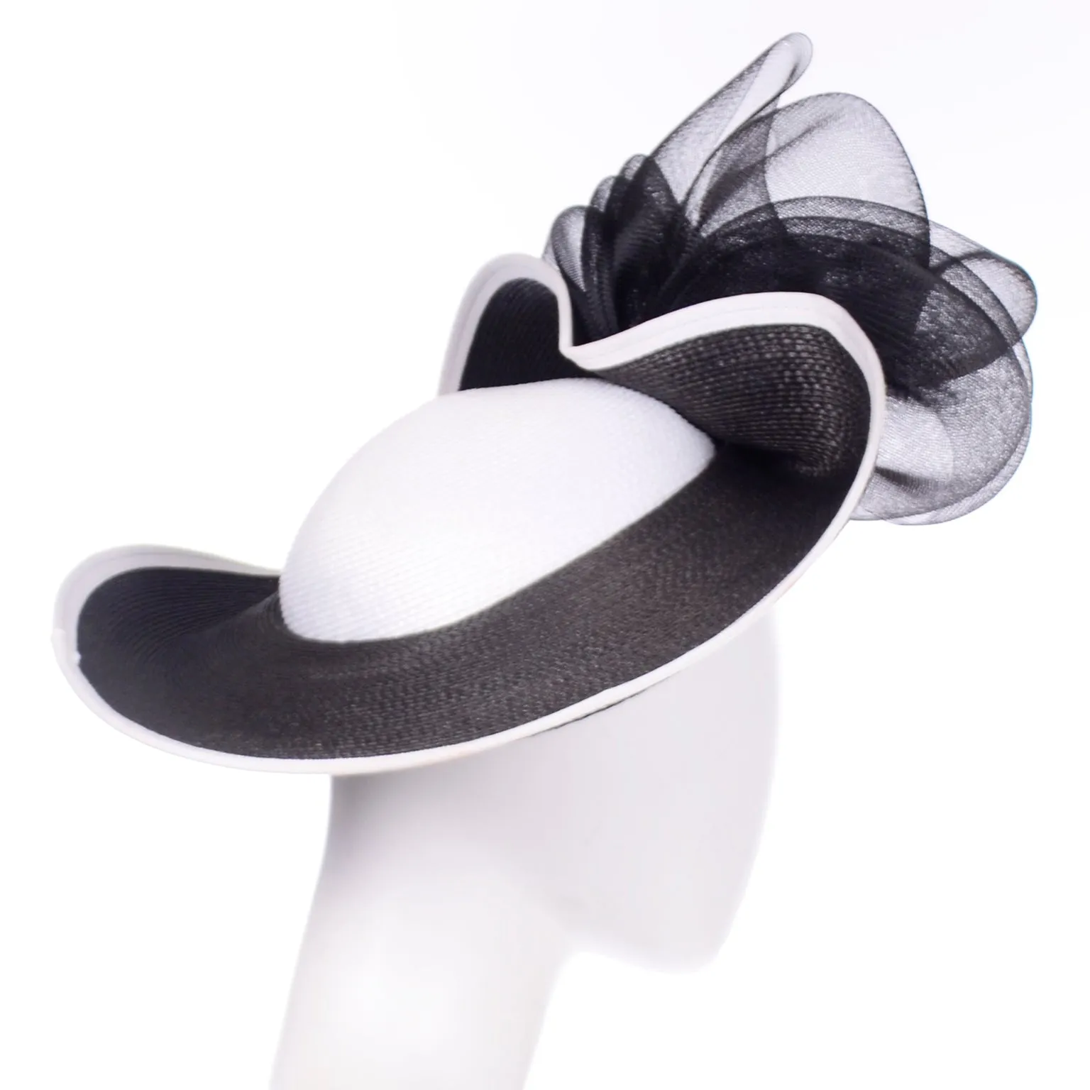 Bellini New York Vintage Black and White Straw Summer Statement Hat