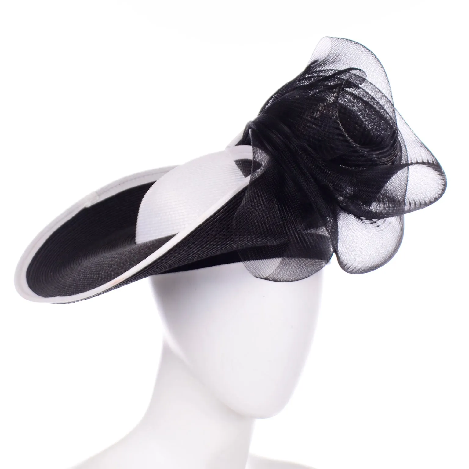 Bellini New York Vintage Black and White Straw Summer Statement Hat