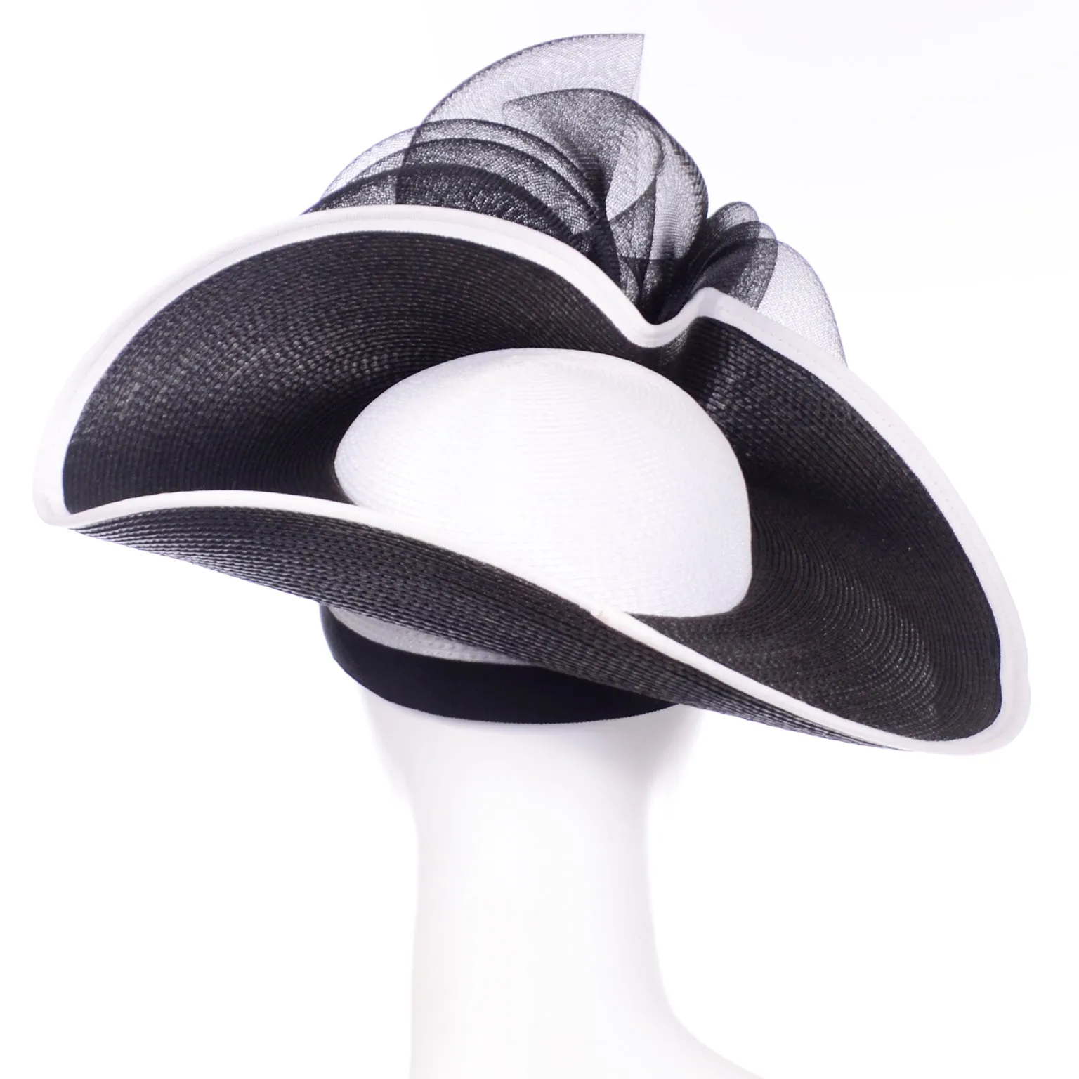 Bellini New York Vintage Black and White Straw Summer Statement Hat