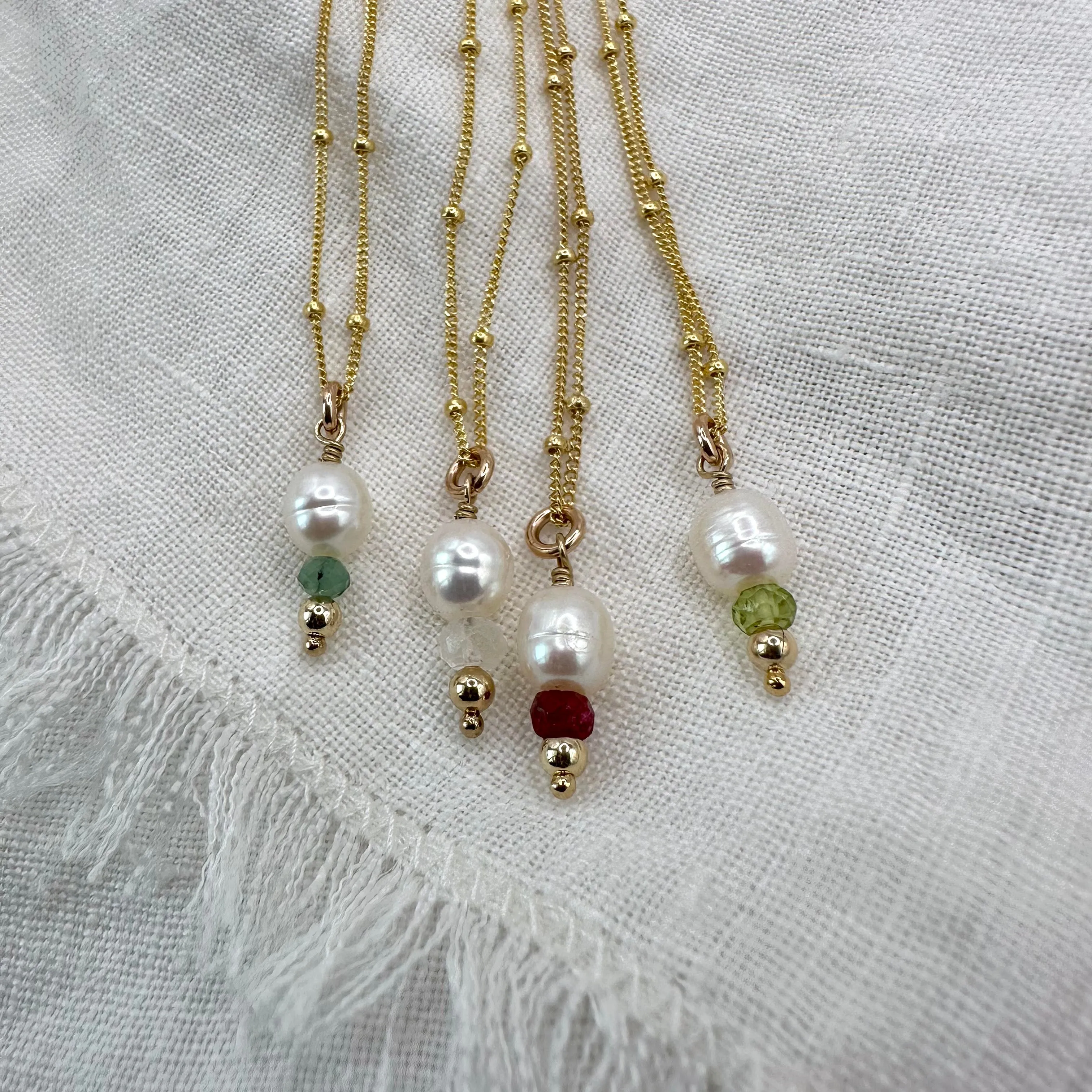 Beloved Pearl & Birthstone Necklace