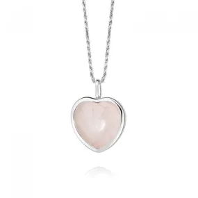 Beloved Rose Quartz Heart Pendant Sterling Silver Necklace JN01_SLV