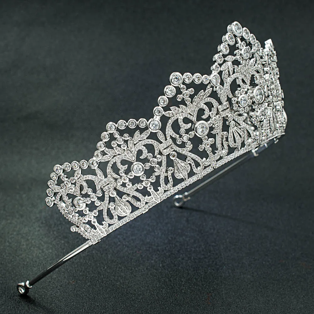 Big Cubic Zircon Wedding Tiara,Bridal Royal Diadem Hair Jewelry CH10174