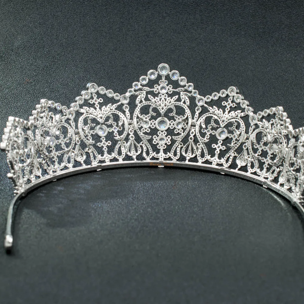 Big Cubic Zircon Wedding Tiara,Bridal Royal Diadem Hair Jewelry CH10174