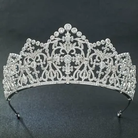 Big Cubic Zircon Wedding Tiara,Bridal Royal Diadem Hair Jewelry CH10174