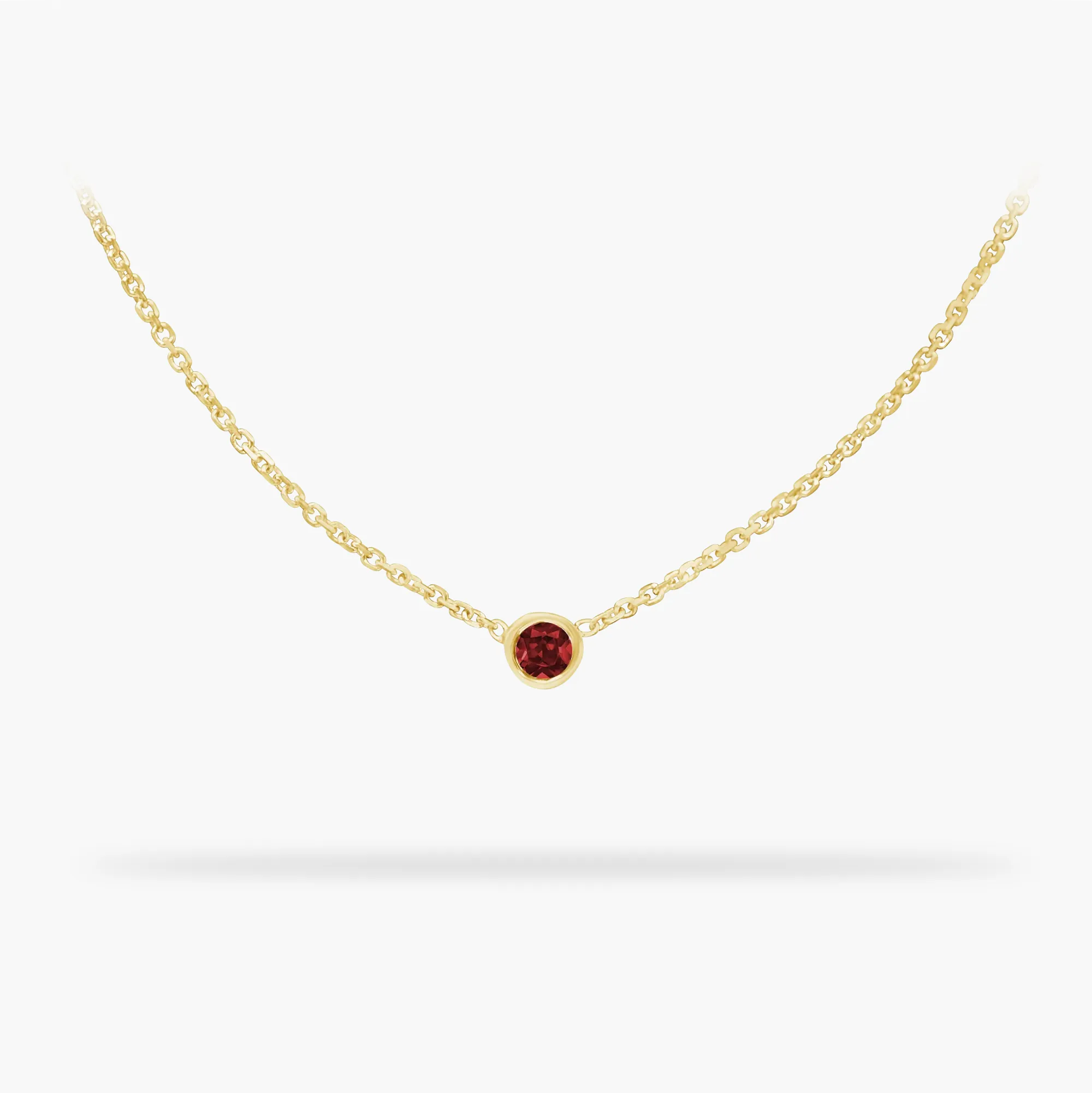 Birthday Necklace January - Garnet 14k gold necklace