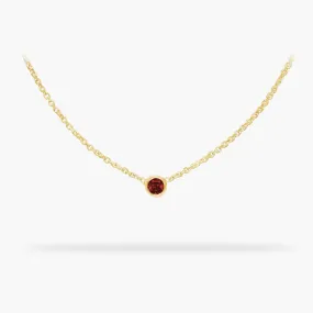 Birthday Necklace January - Garnet 14k gold necklace