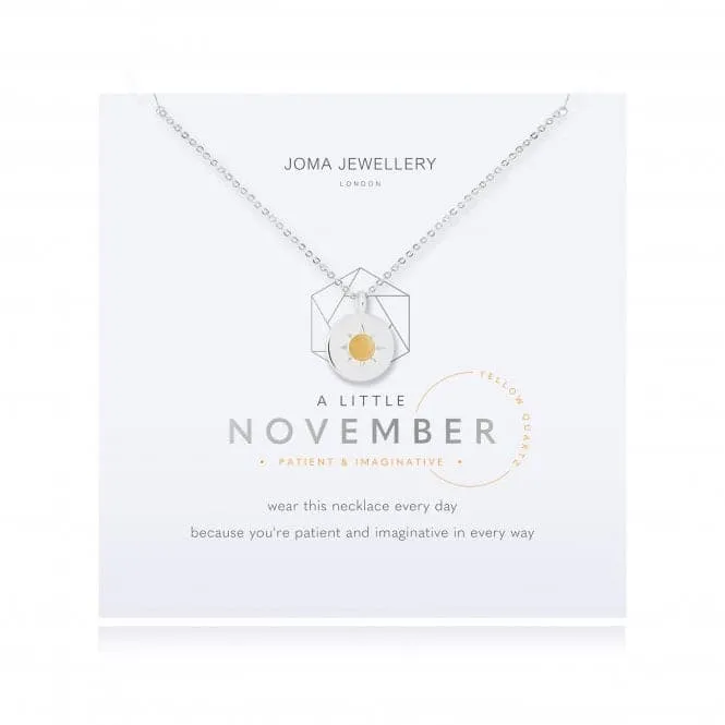 Birthstone a little November Yellow Quartz Necklace 4664