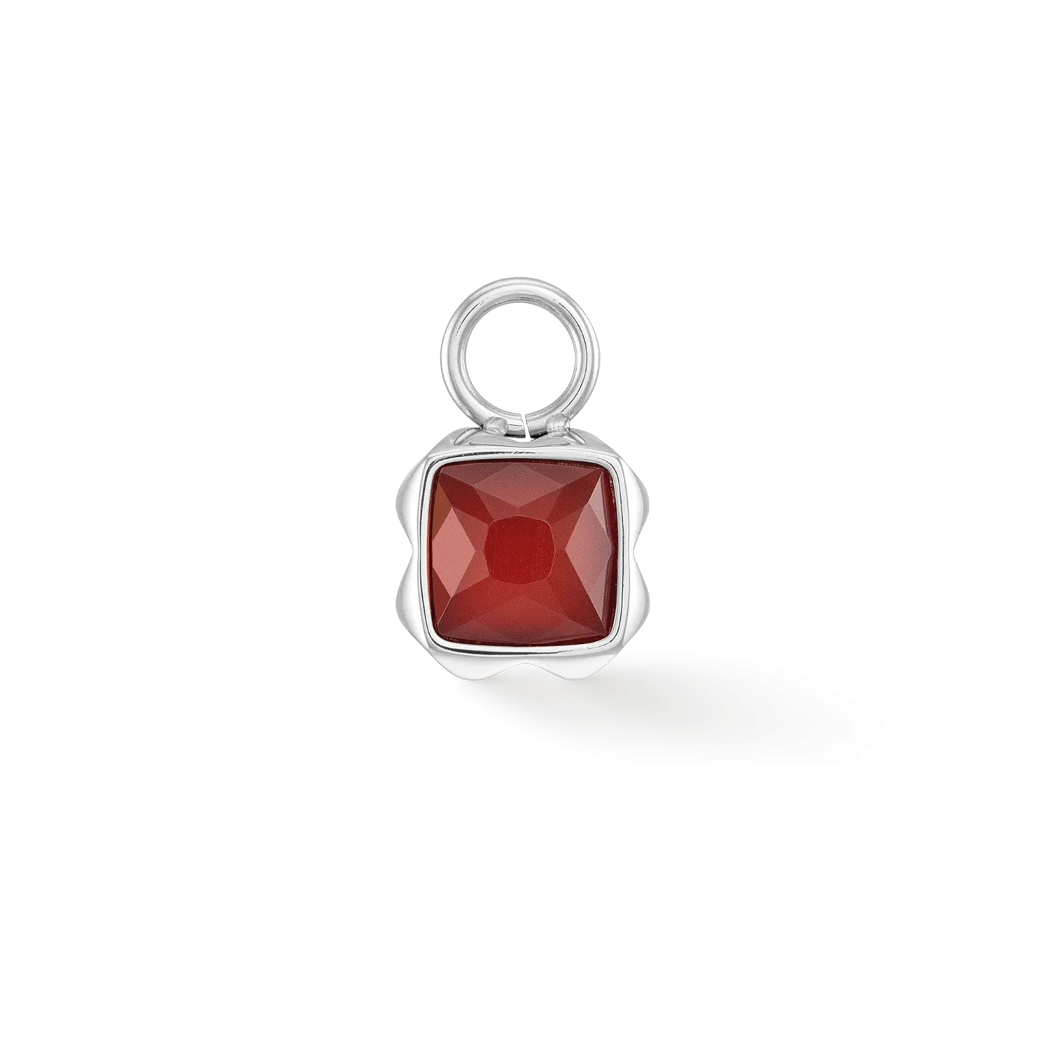 Birthstone January Charm Red Agate Silver