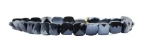 Black Metallic Stacker Stretch Bracelet