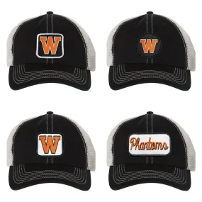 Black Trucker Hat - West De Pere Hat - Logo Patch