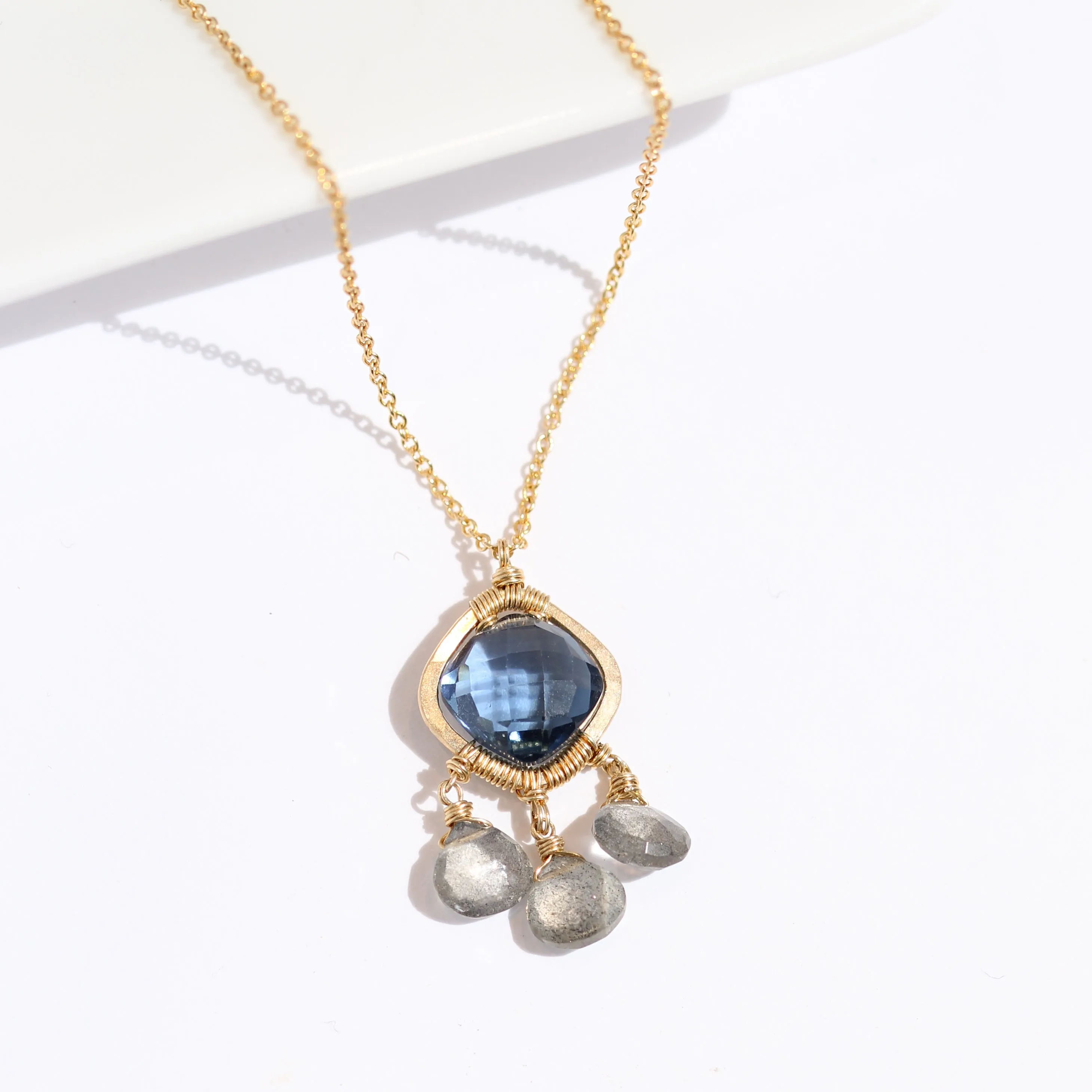 Blue Quartz and Labradorite Necklace