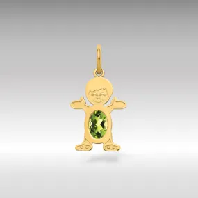 Boy August Birthstone Peridot Pendant