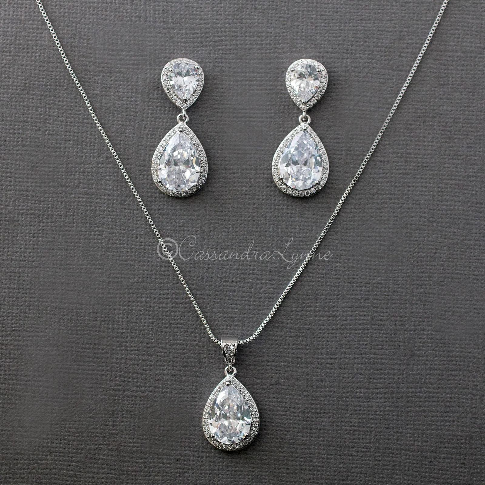 Bridal Pendant Set of Large Water Drops