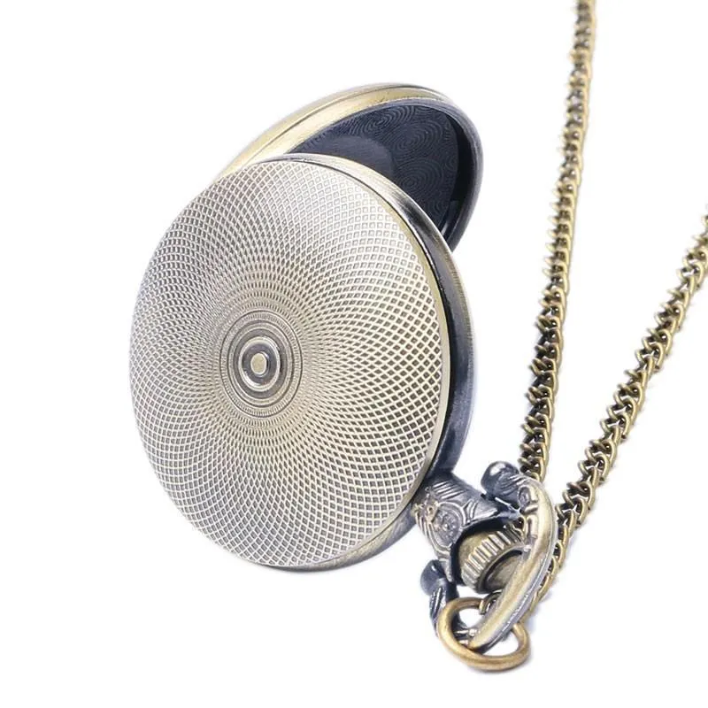 Bronze Modern Quartz Full Hunter Pocket Watch - Hypnotic