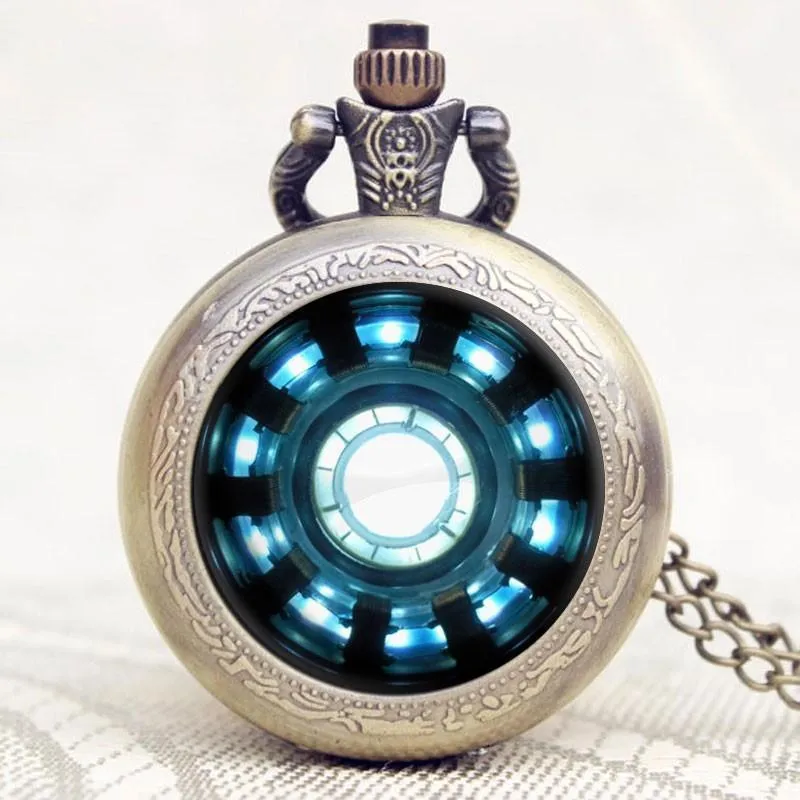 Bronze Modern Quartz Full Hunter Pocket Watch - Hypnotic