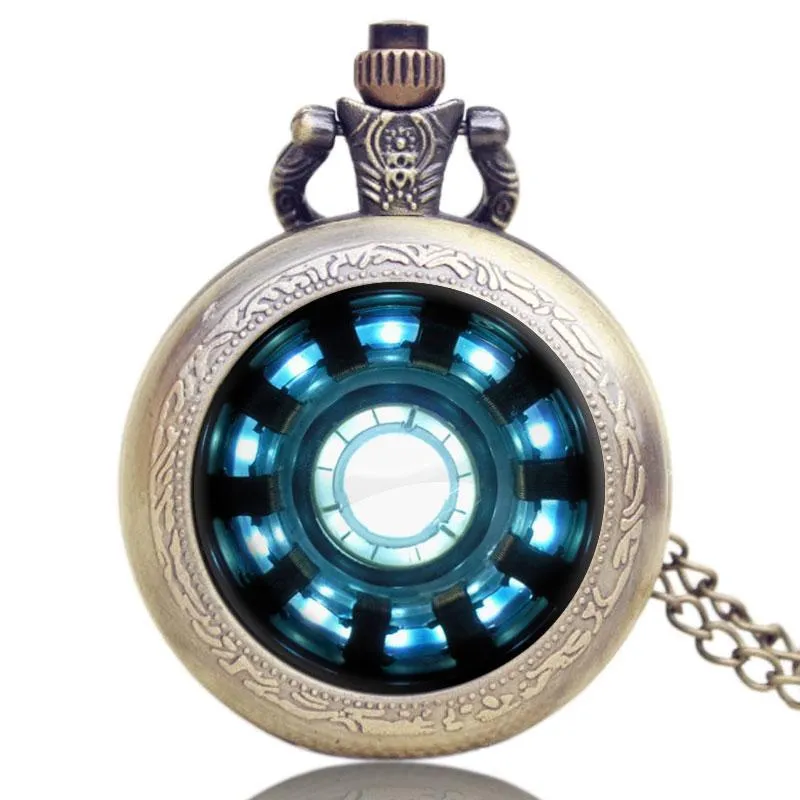 Bronze Modern Quartz Full Hunter Pocket Watch - Hypnotic