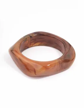 Brown Tortoiseshell Organic Textured Bangle