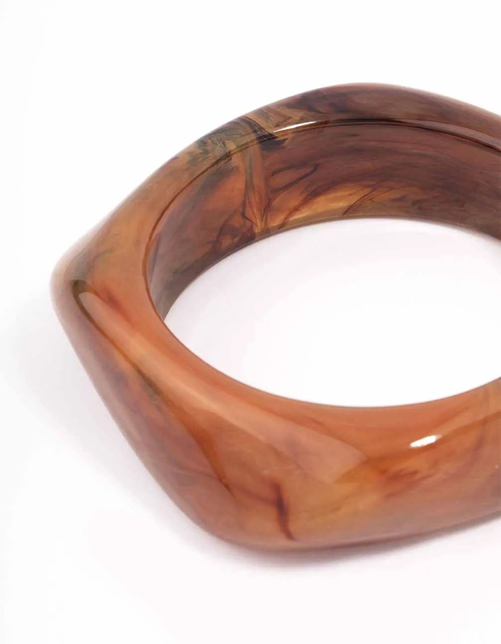 Brown Tortoiseshell Organic Textured Bangle