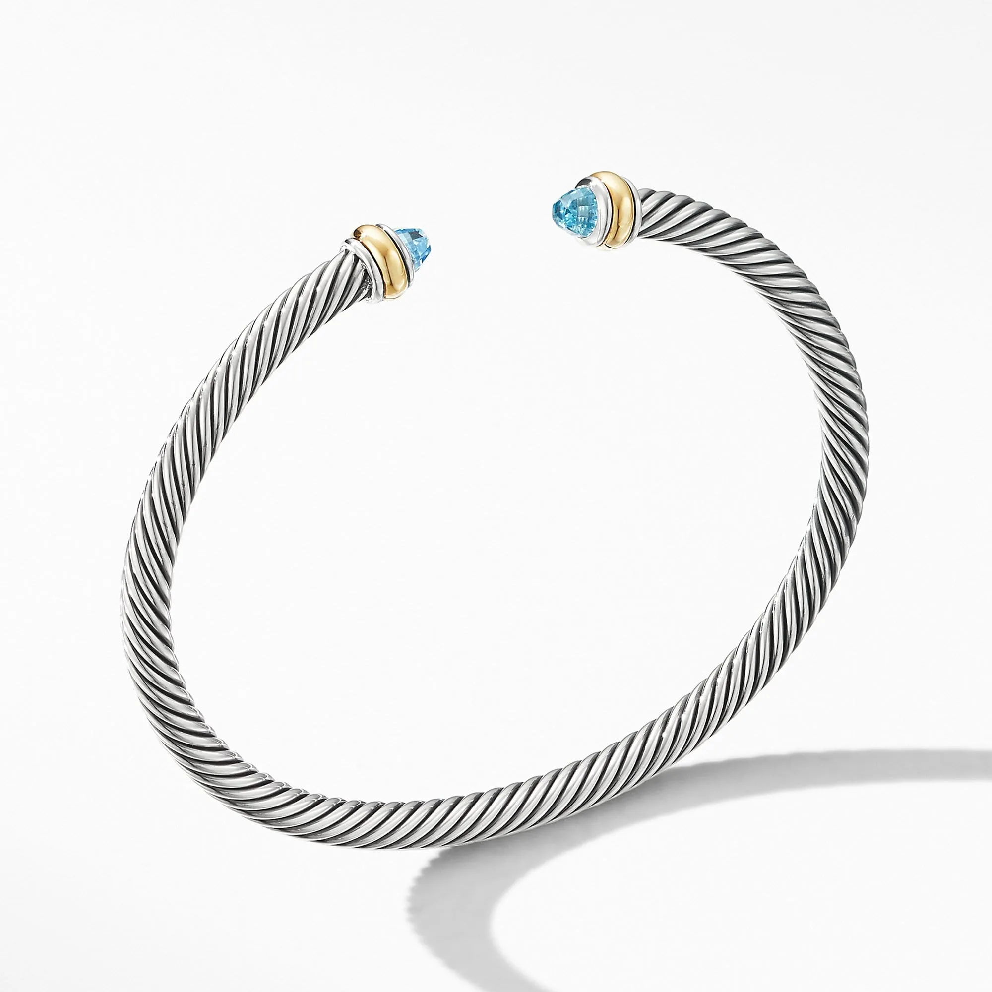 Cable Classic Bracelet with Blue Topaz and 18K Yellow Gold