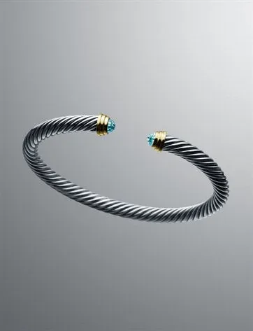 Cable Classics Bracelet with Blue Topaz and Gold