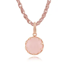 Calo' Rose Quartz Pastell Anhänger Halskette in 9ct Rosen Gold Beschichtet Sterlingsilber