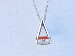 Carnelian Silver Cubic Zirconia Pendant With Chain John Kennedy