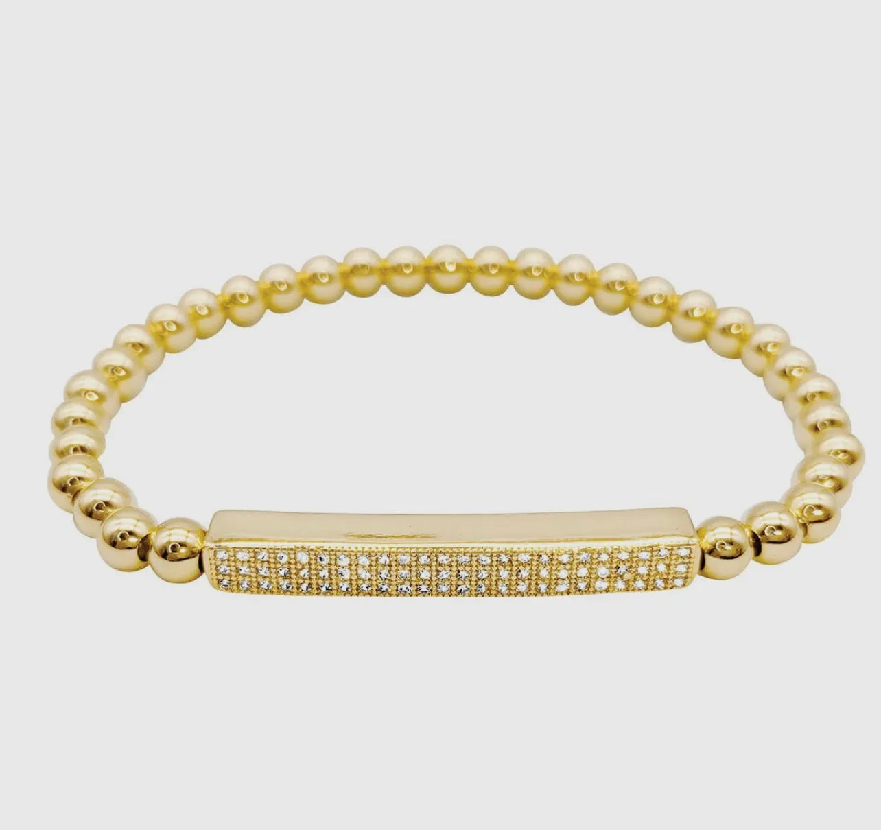 CC PAVE BAR STRETCH BRACELET