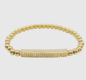 CC PAVE BAR STRETCH BRACELET