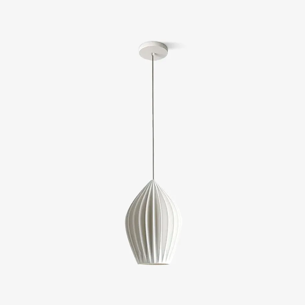 Ceramic Ribbed Pendant Light